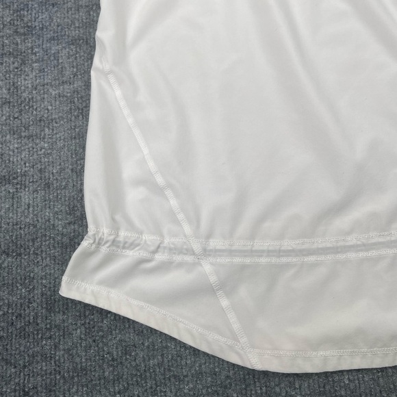 Lululemon Tank Top Womens 8 White Grey Cinch Waist Longer Length Built in Bra - Picture 7 of 12